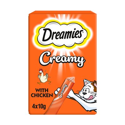Dreamies creamy chicken cat treats 4x10g (British brand)