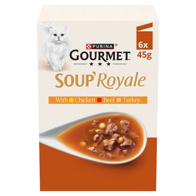 Gourmet cat soup Meat Selection 6x45g - British product