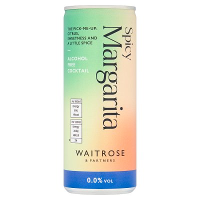 Waitrose non-alcoholic spicy margarita cocktail 250ml, imported from the UK