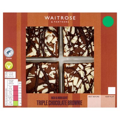 Waitrose triple chocolate brownies 4 pack - British product