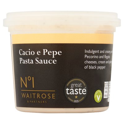 Waitrose No.1 Cacio e Pepe pasta sauce 300g, imported from the UK