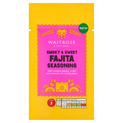 Waitrose smoky and sweet fajita seasoning 30g, UK version