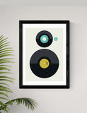 East End Prints LPvsEP framed art print (British brand)
