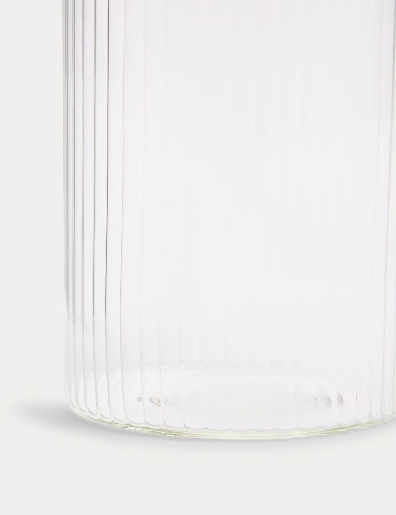 Large ribbed glass pourer for oils and vinegars, UK version