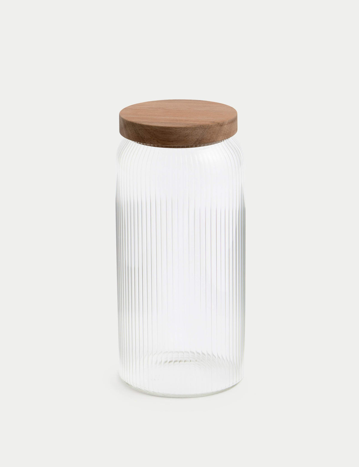 Large Ribbed Glass Storage Jar 1290 Millilitre, UK version