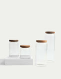 Large Ribbed Glass Storage Jar 1290 Millilitre, UK version