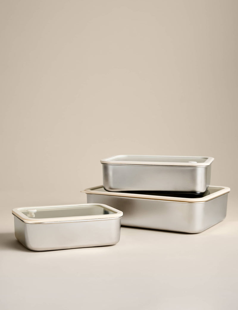 Large stainless steel food storage container - British product