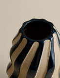 Large striped ceramic vase 30cm height, UK version