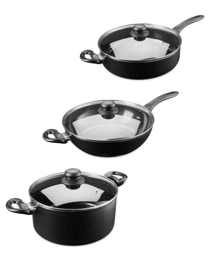 Large pan assortment with saucepan, stock pot and wok options (British brand)