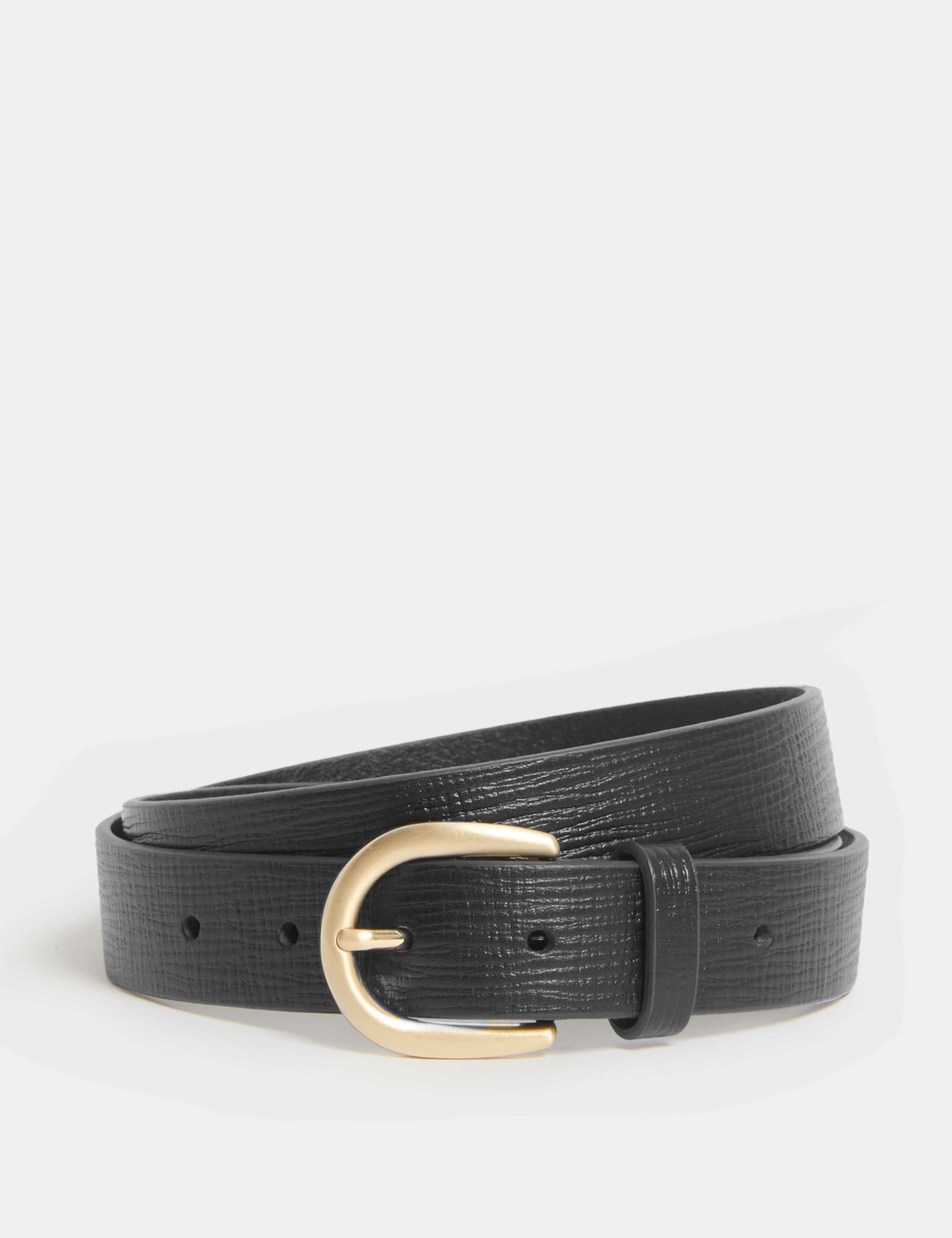 Jaeger leather belt grained gold buckle 110cm, imported from the UK