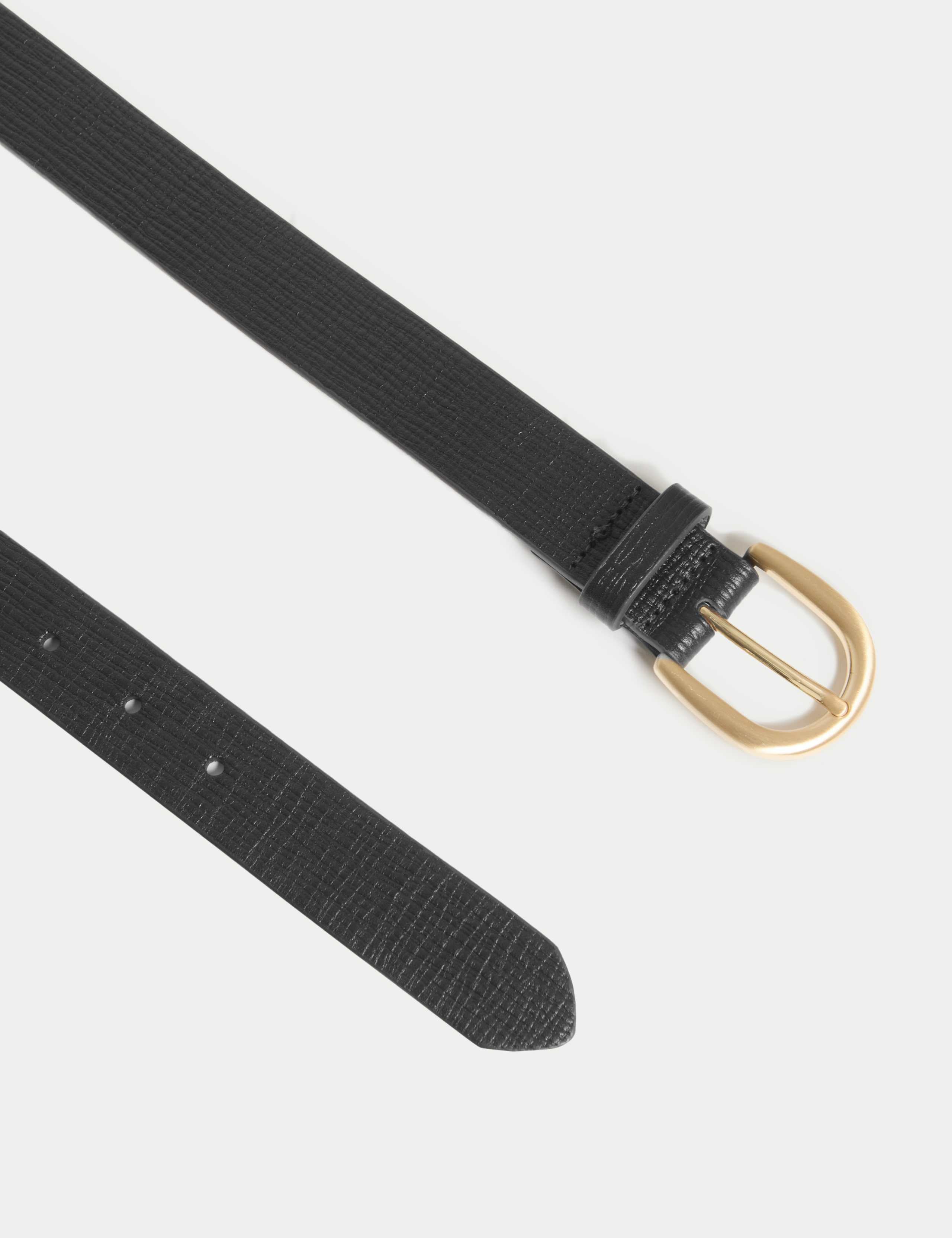 Jaeger leather belt grained gold buckle 110cm, imported from the UK