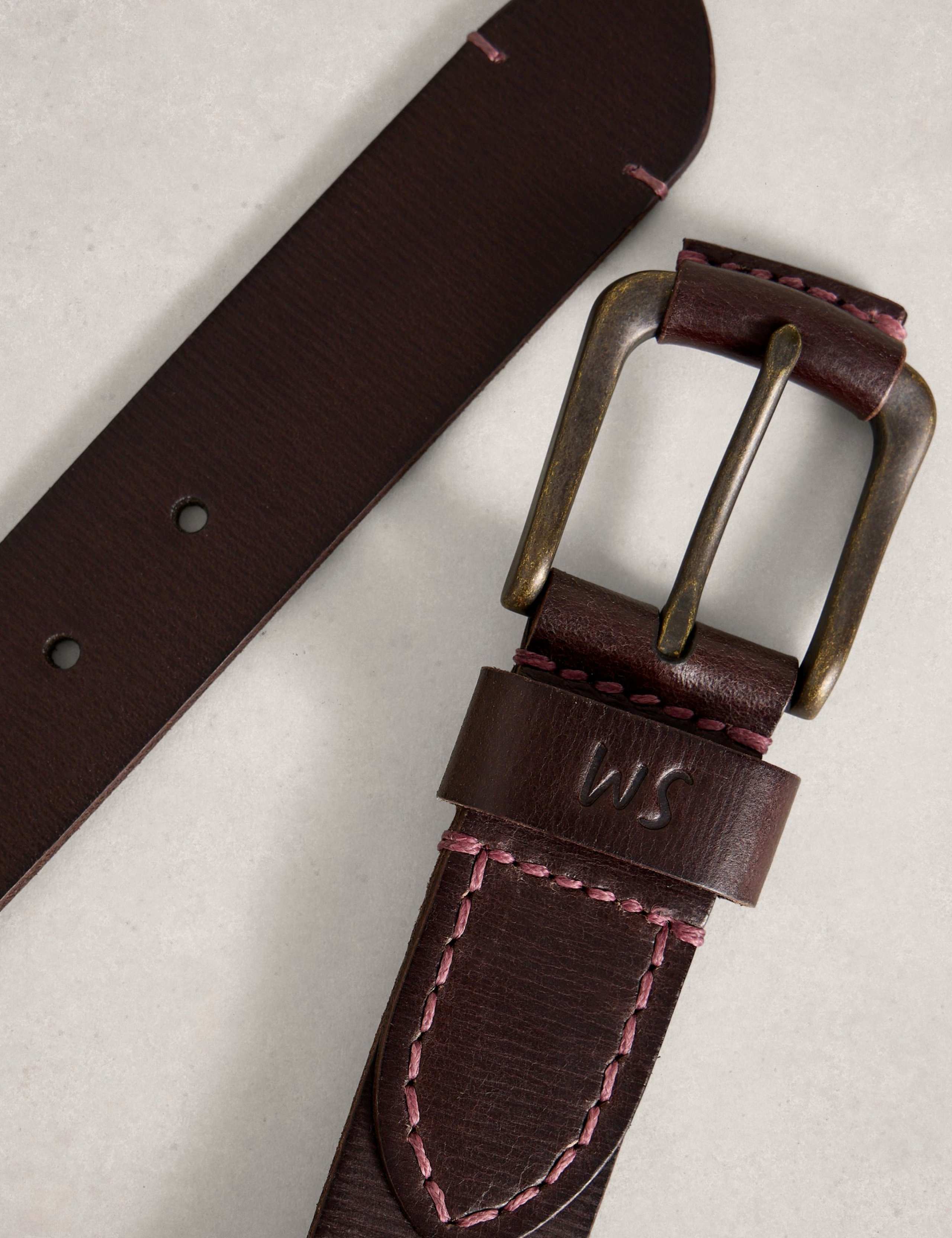 White Stuff leather belt with square buckle, imported from the UK