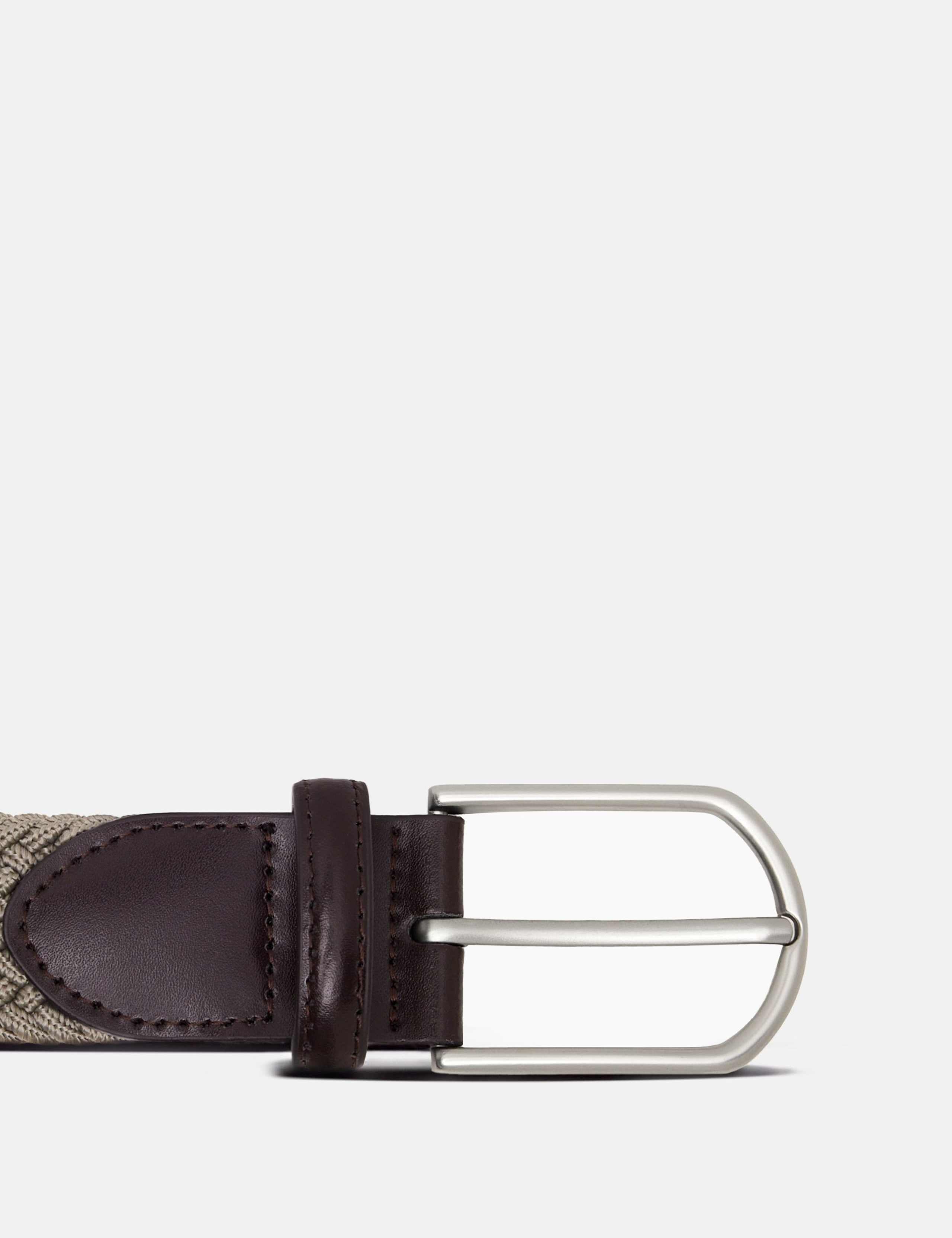 Hawes & Curtis leather braided stretch belt - British product