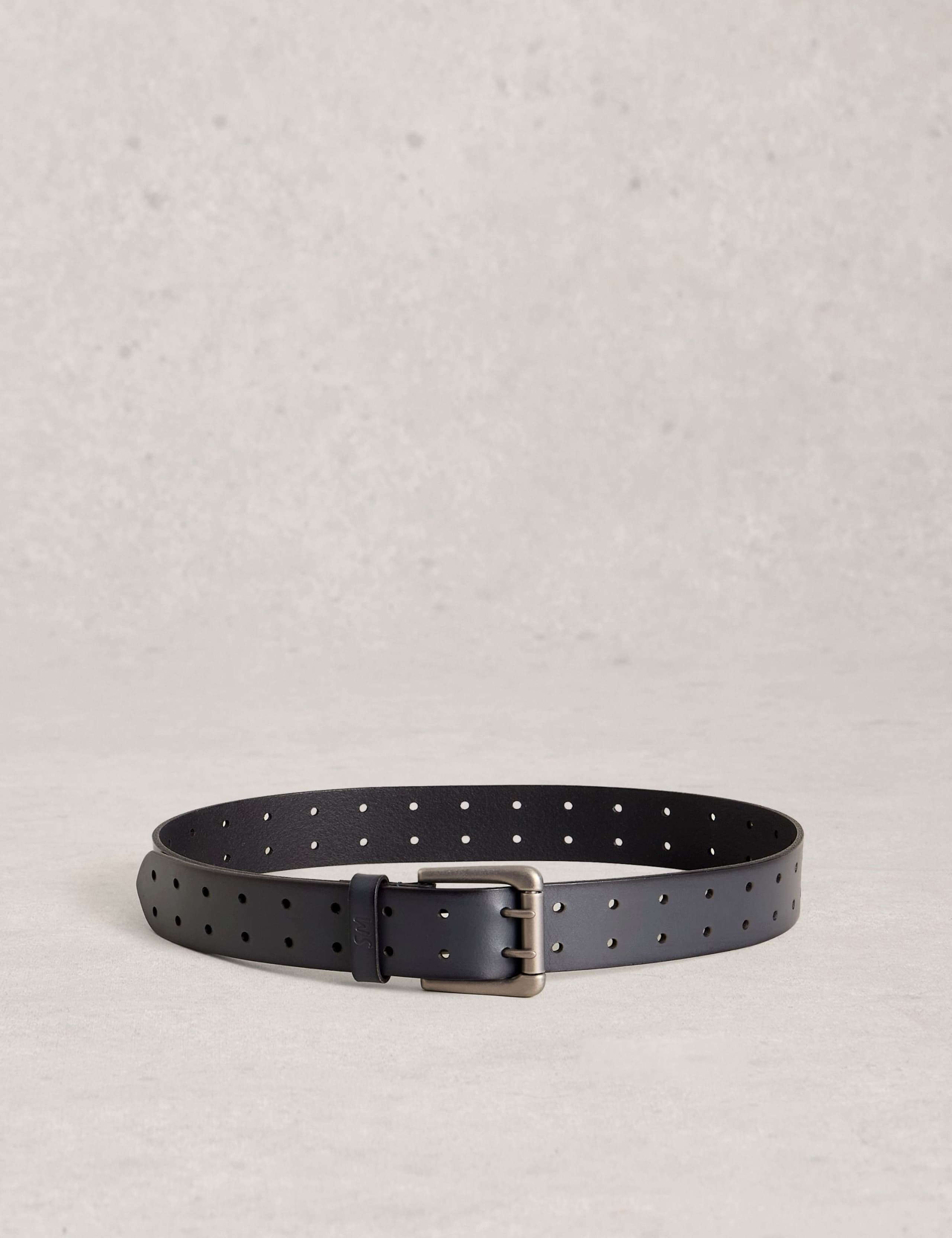 White Stuff leather belt with circular cut-outs - British product