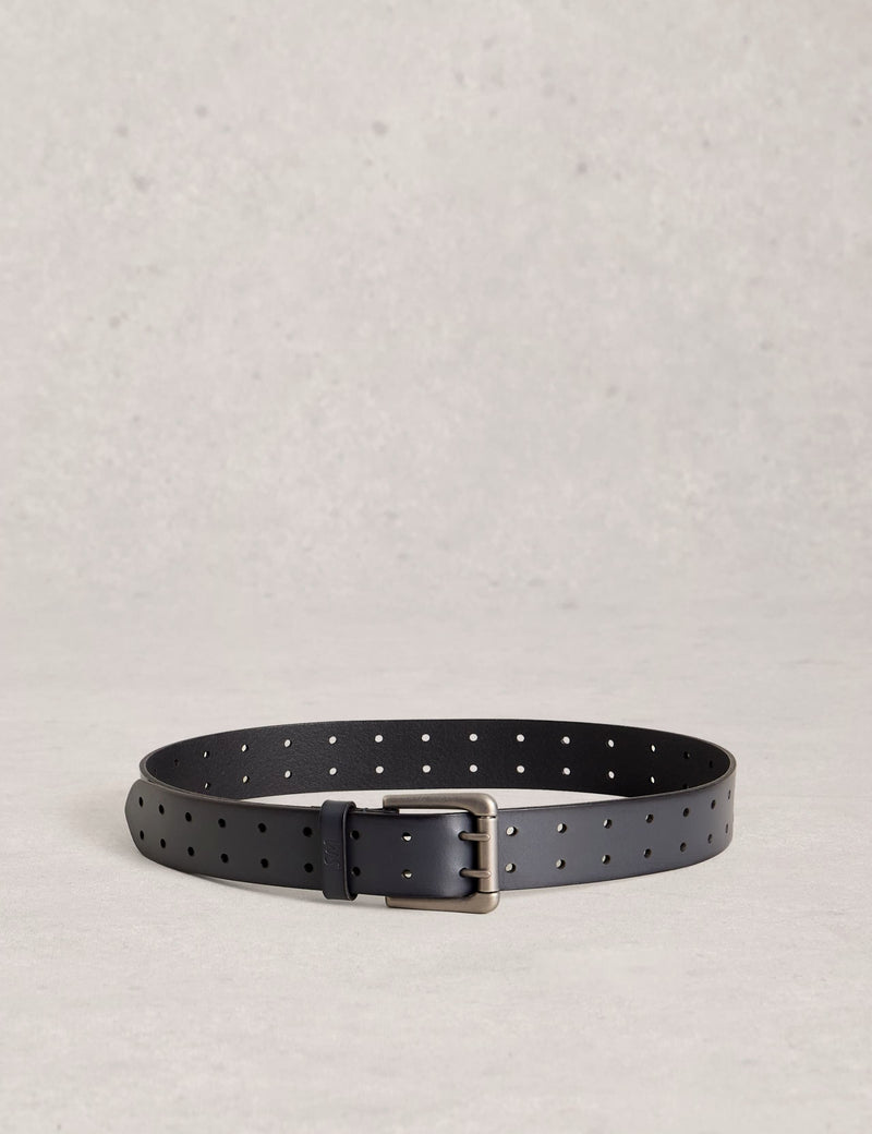 White Stuff leather belt with circular cut-outs - British product