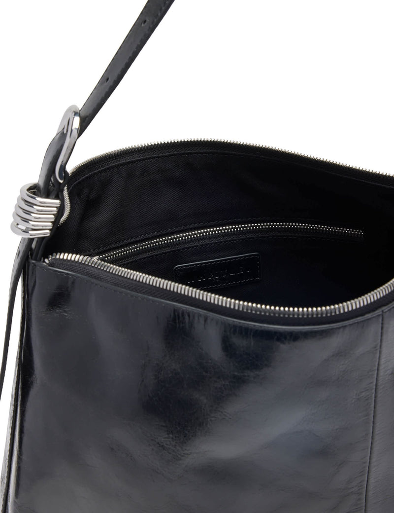 Whistles leather shoulder bag with buckle detail, UK version