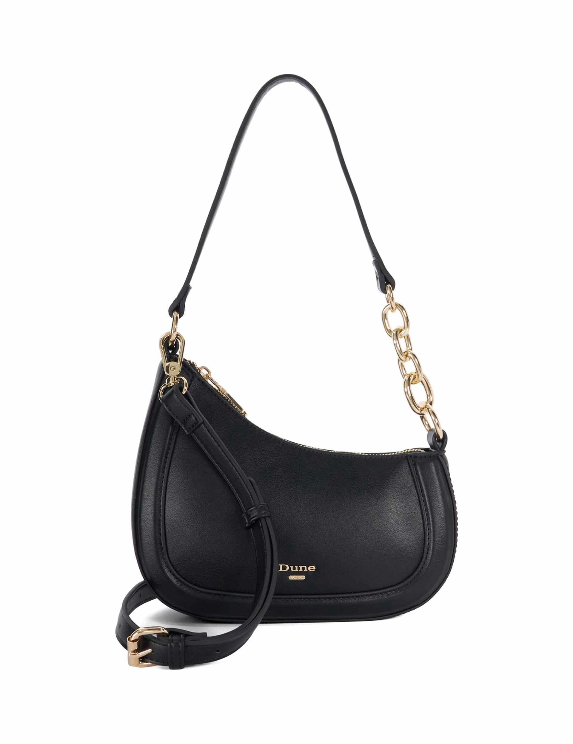 Dune London leather chain strap shoulder bag, imported from the UK