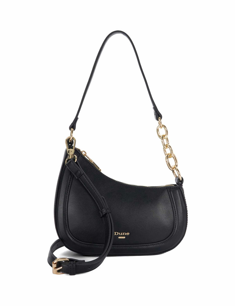 Dune London leather chain strap shoulder bag, imported from the UK