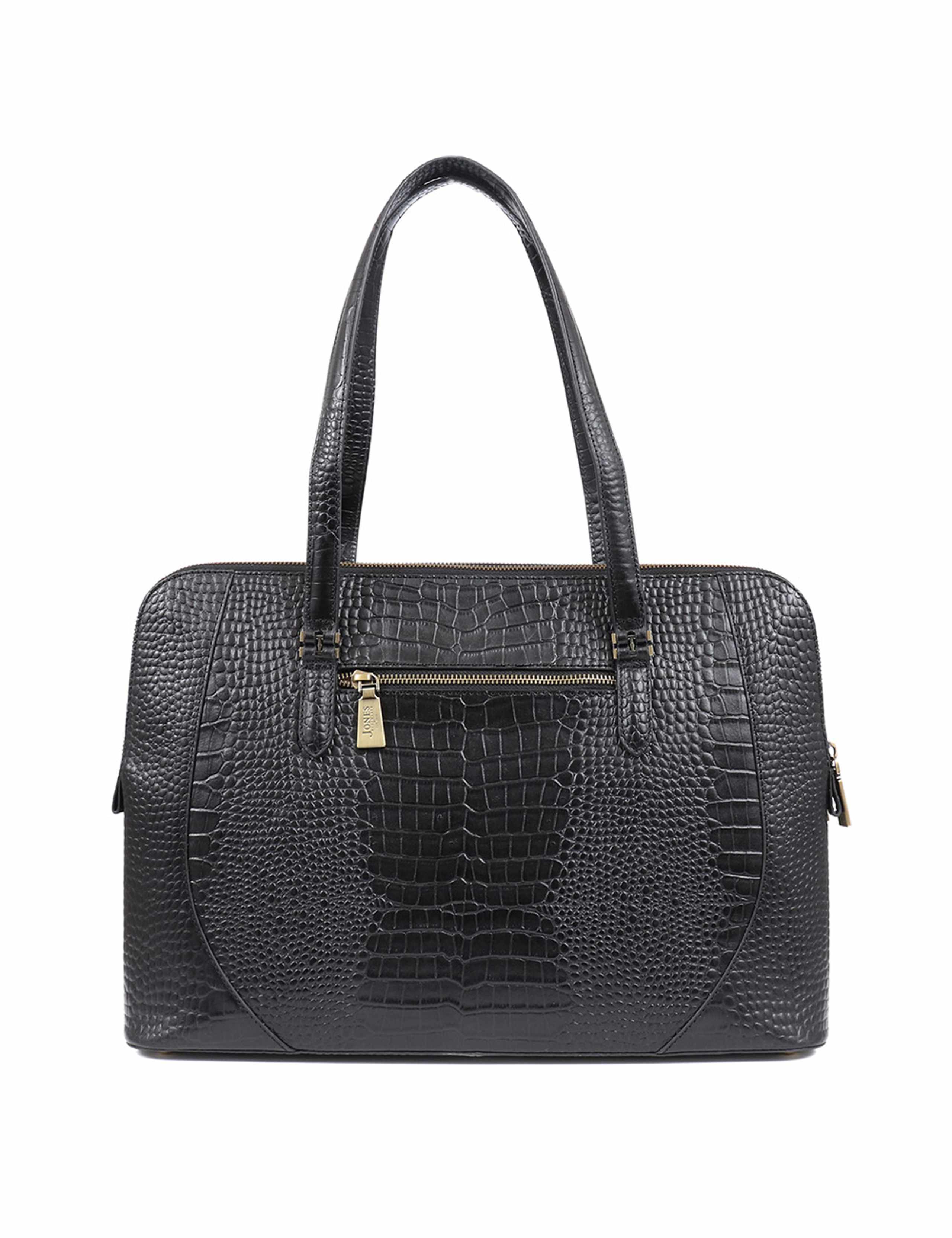 Jones Bootmaker leather croc effect tote bag, imported from the UK