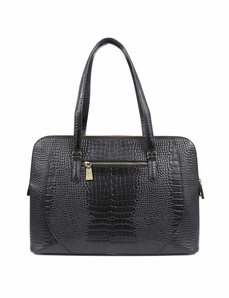 Jones Bootmaker leather croc effect tote bag, imported from the UK