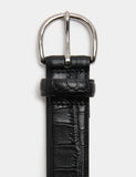 M&S croc texture leather belt with metal buckle (British brand)