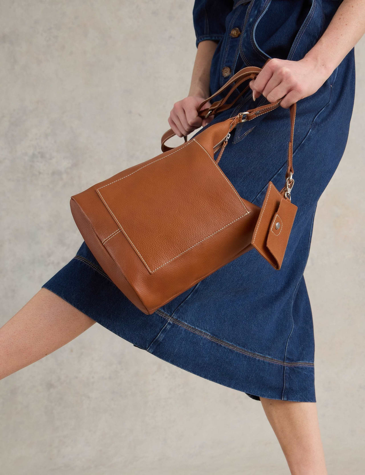 White Stuff leather cross body bag, imported from the UK
