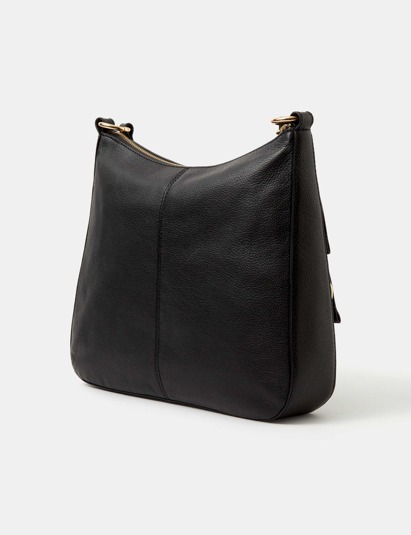 Accessorize leather curved messenger bag with suede, UK version