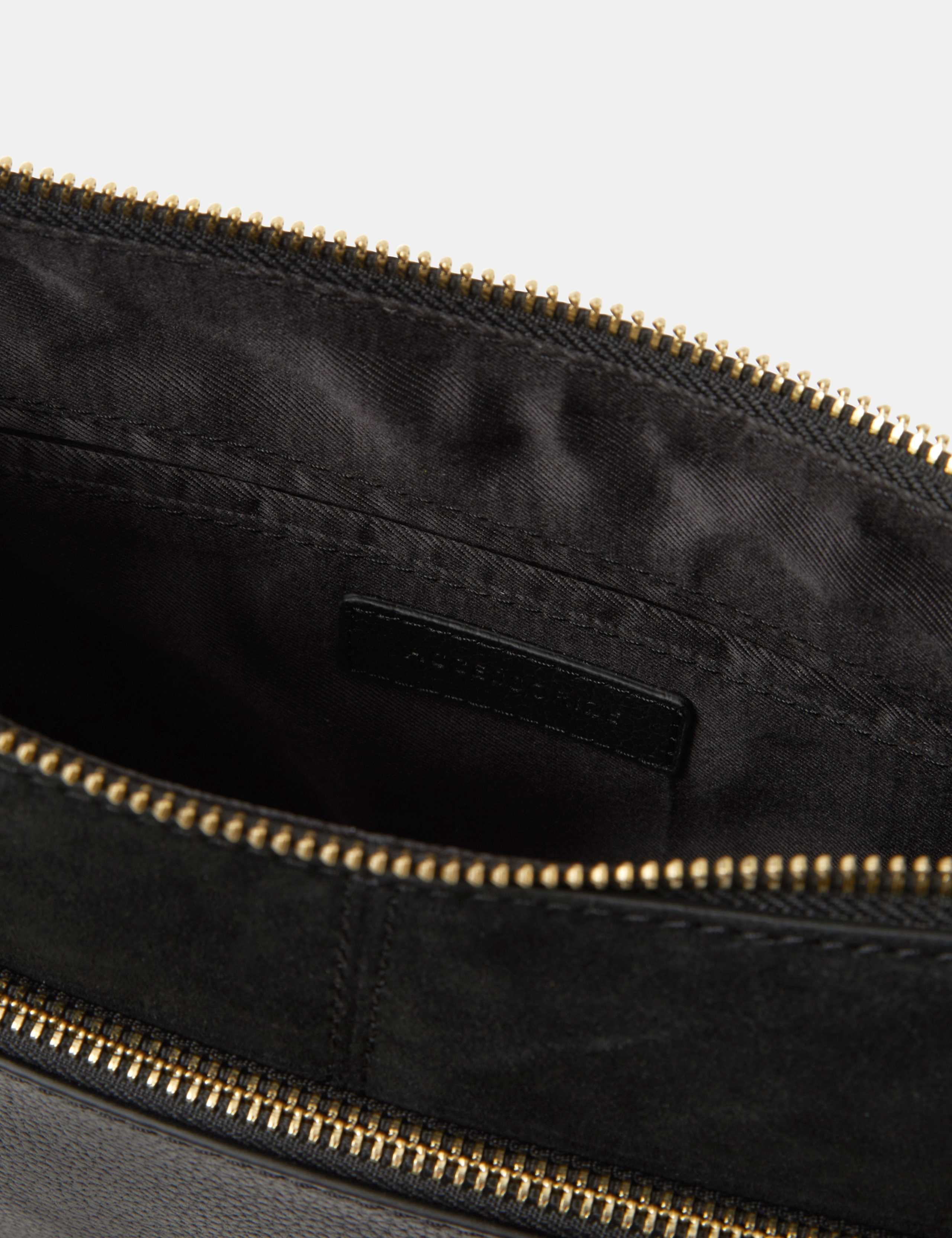 Accessorize leather curved messenger bag with suede, UK version