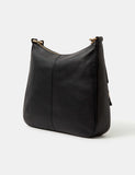 Accessorize leather curved messenger bag with suede, UK version