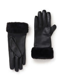Jones Bootmaker faux fur cuffed leather gloves - British product