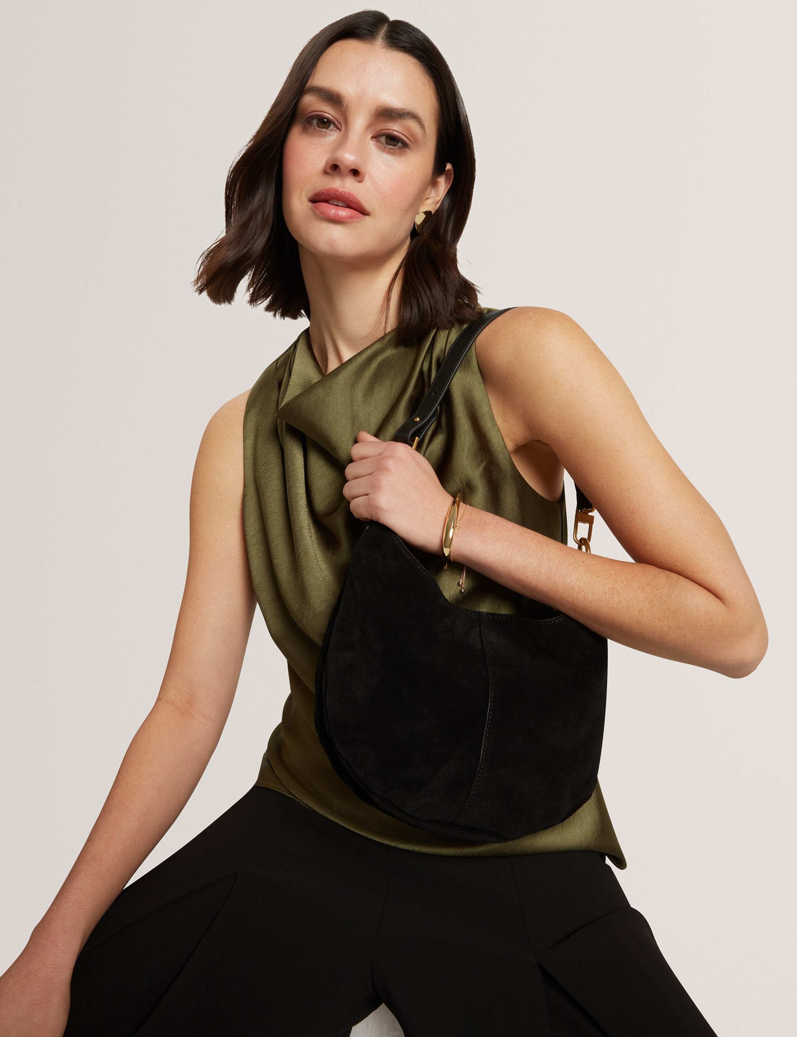 Ted Baker leather shoulder clutch bag, imported from the UK