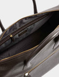 Soft Leather Holdall with Vintage Detailing and Adjustable Strap