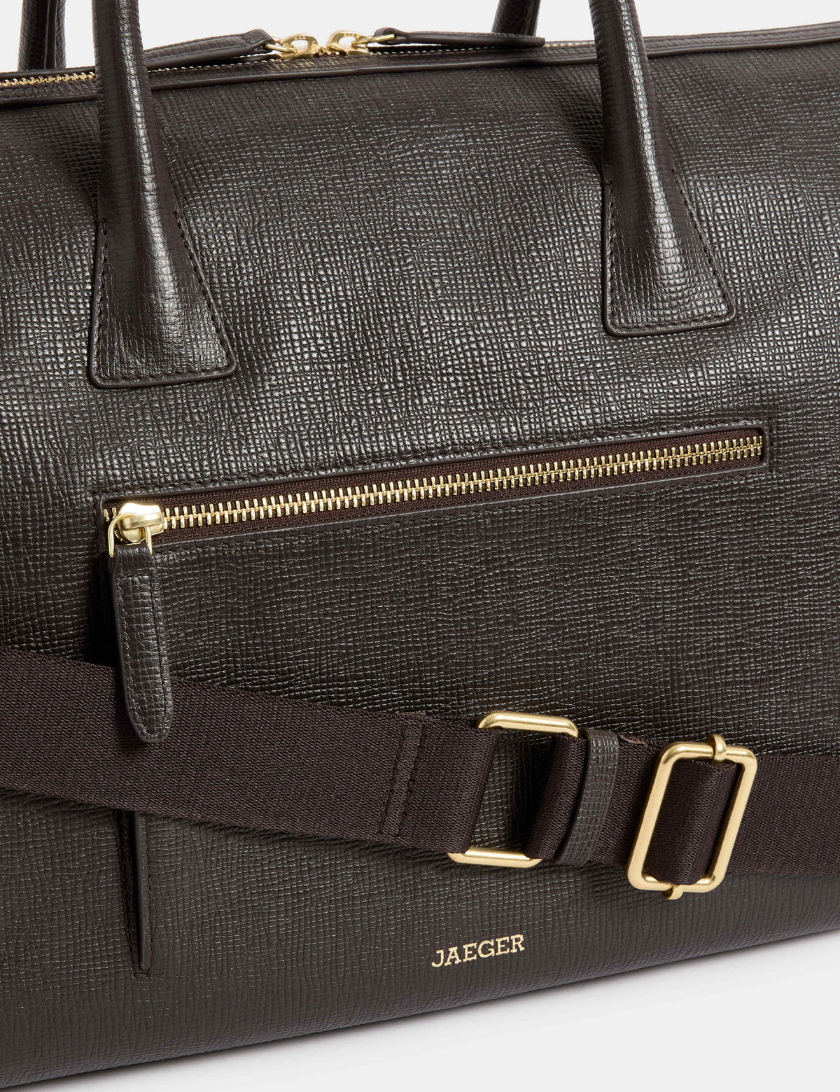 Soft Leather Holdall with Vintage Detailing and Adjustable Strap