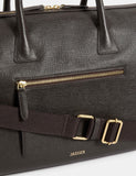Soft Leather Holdall with Vintage Detailing and Adjustable Strap