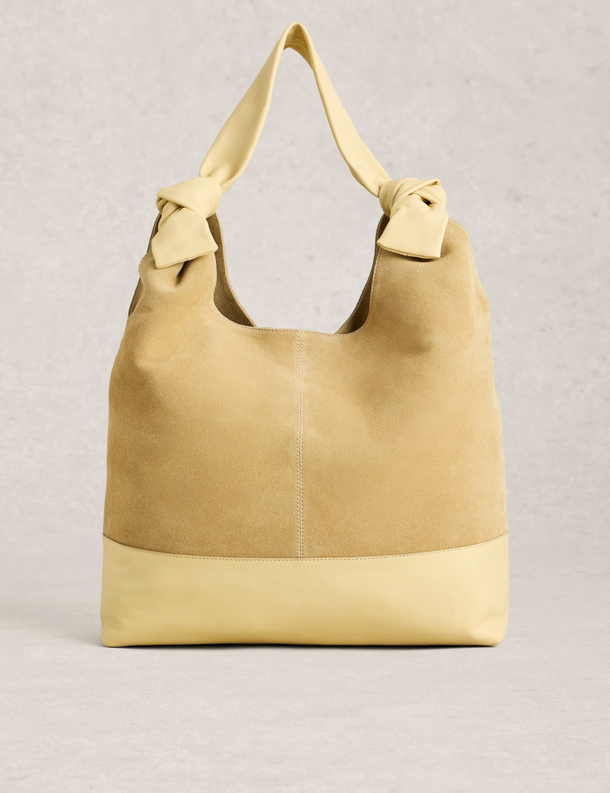 White Stuff leather knot shoulder bag with suede (British brand)
