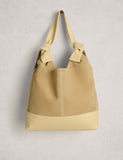 White Stuff leather knot shoulder bag with suede (British brand)