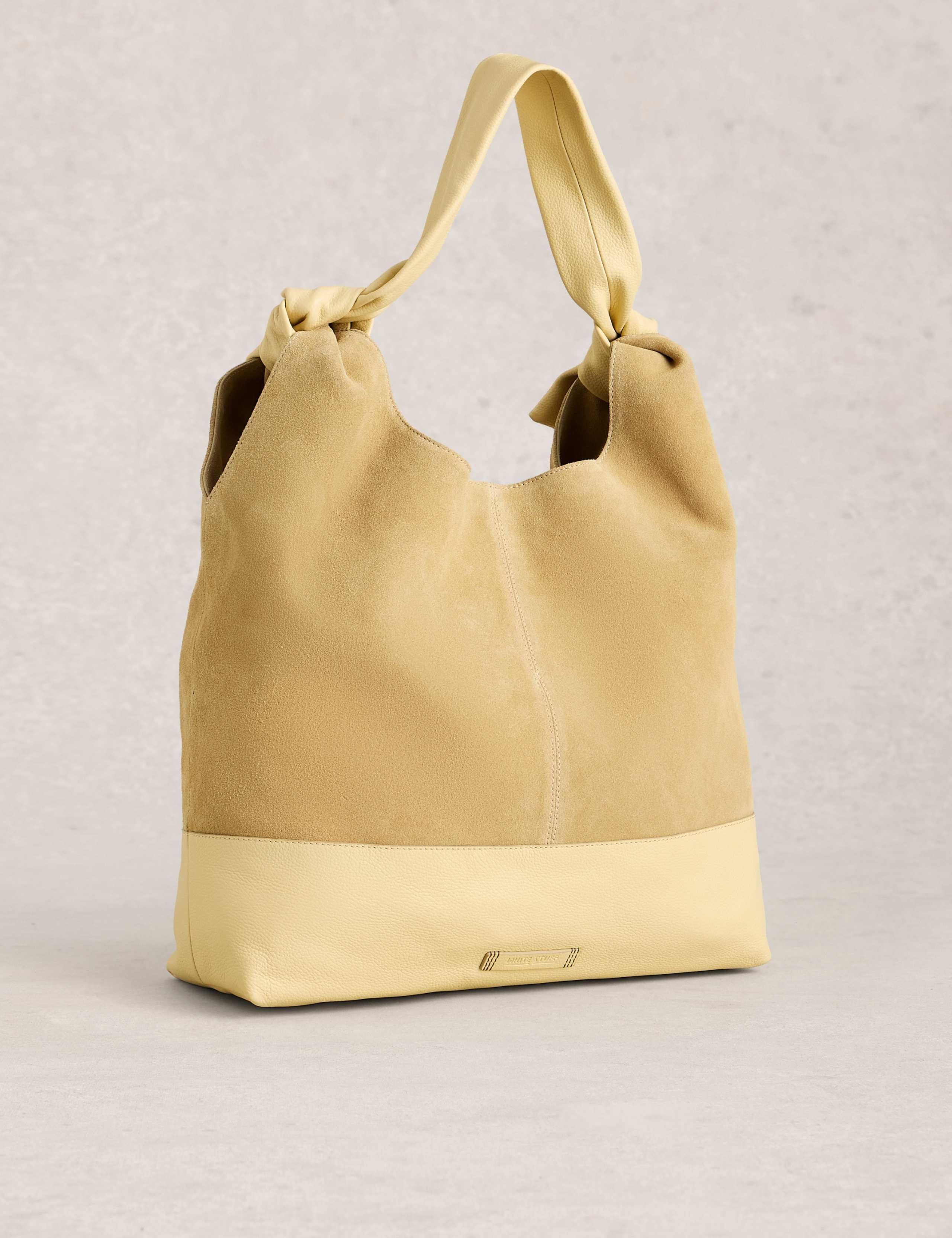White Stuff leather knot shoulder bag with suede (British brand)