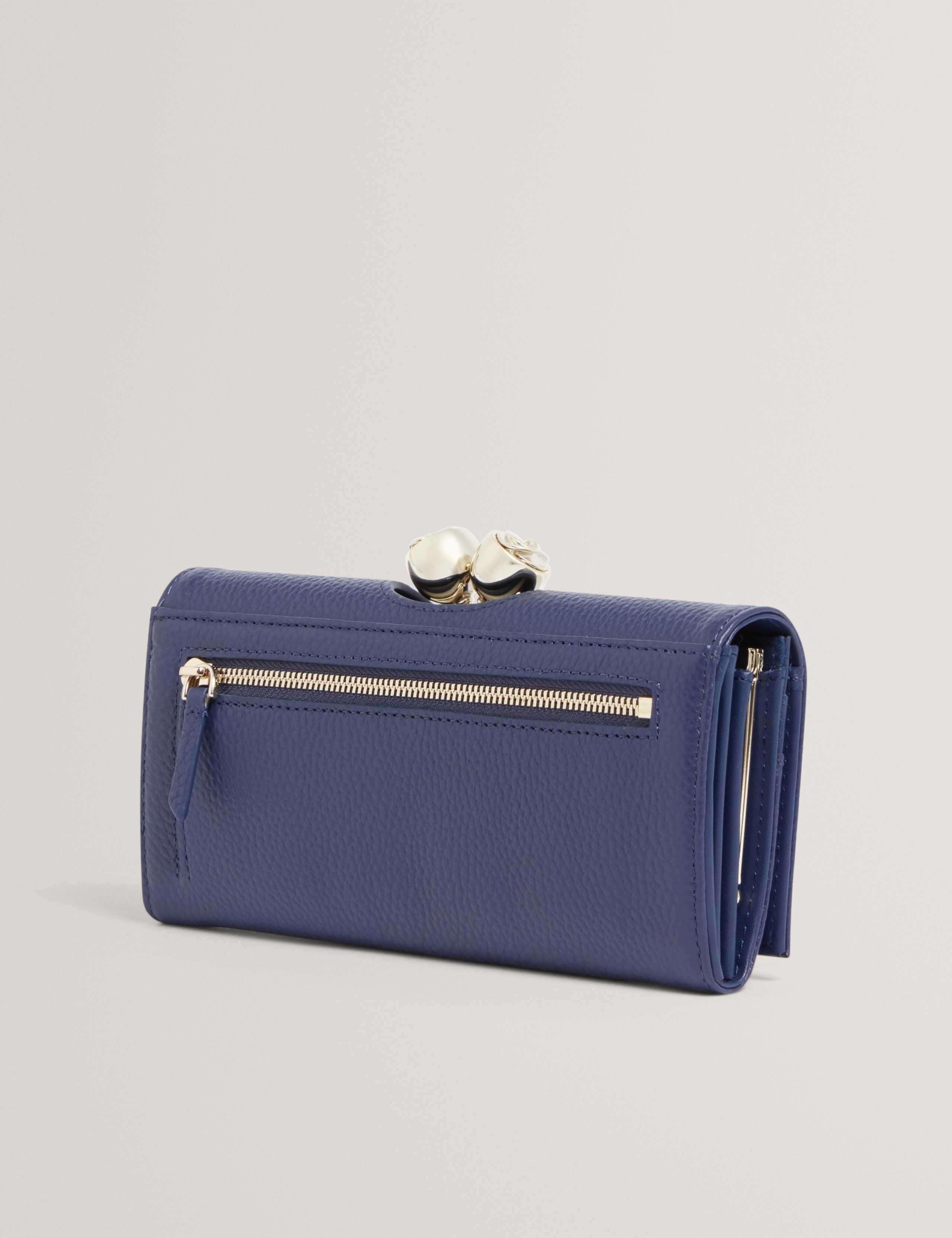 Ted Baker large leather purse with rose clasp - British product