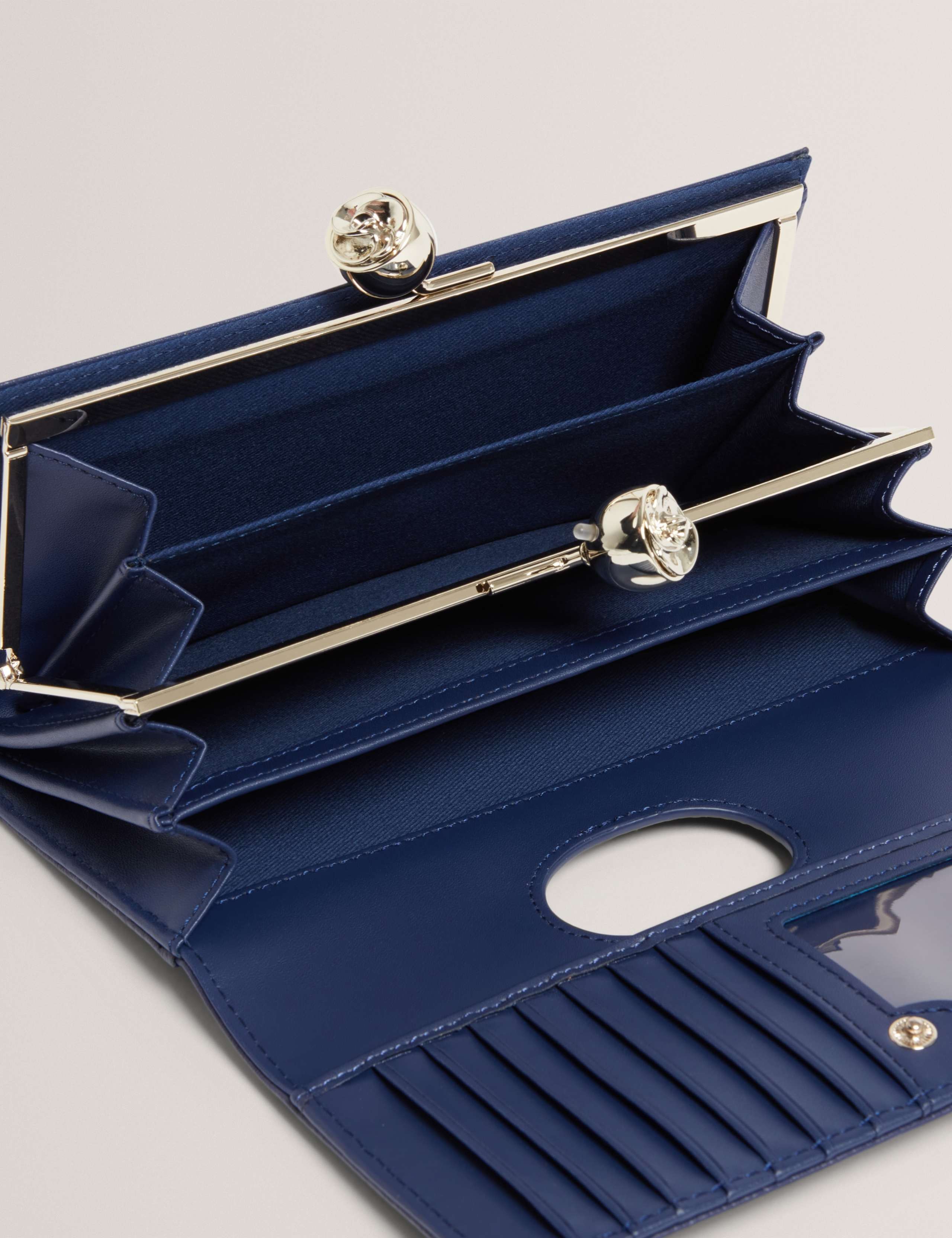 Ted Baker large leather purse with rose clasp - British product