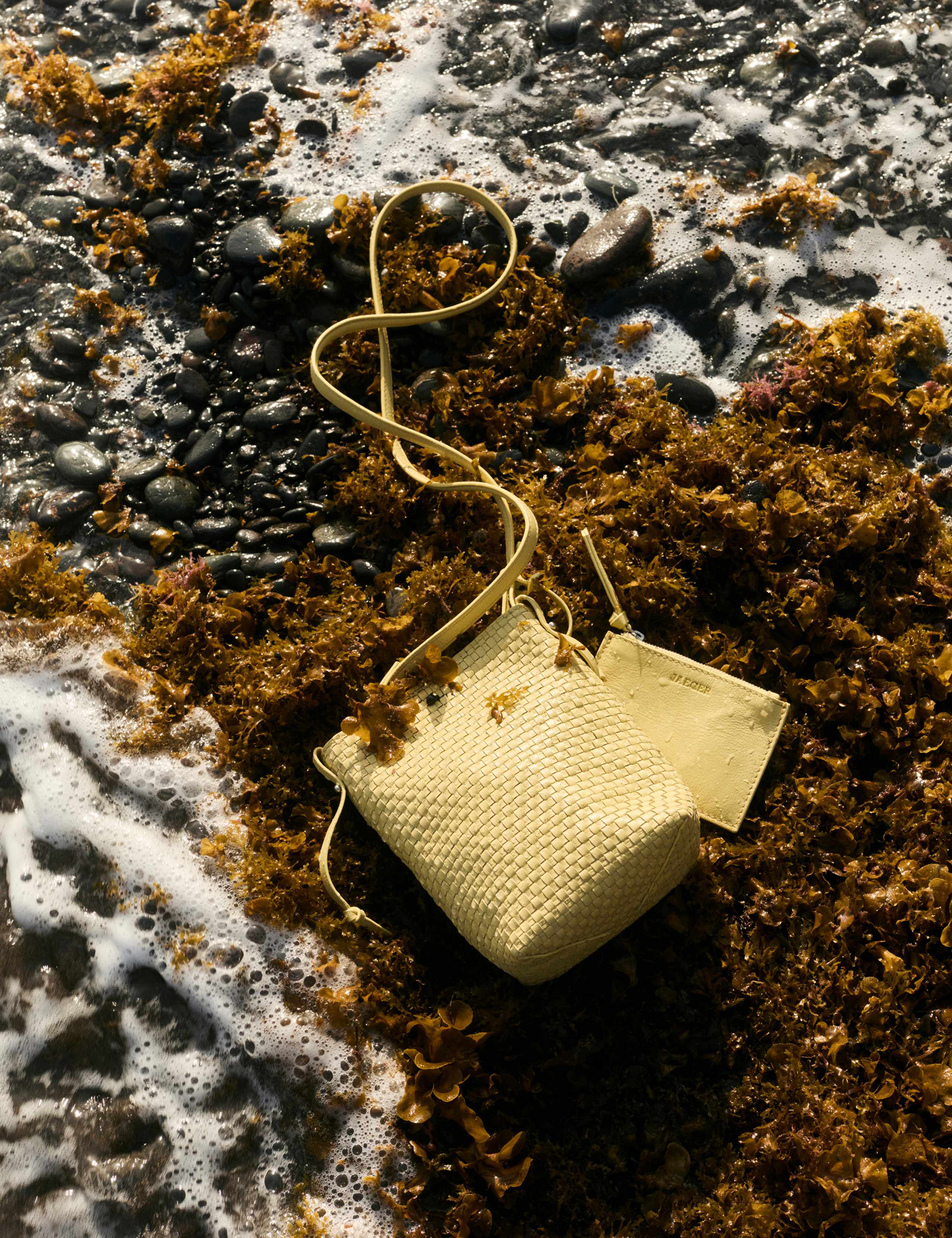 Jaeger leather lattice cross body bag (British brand)