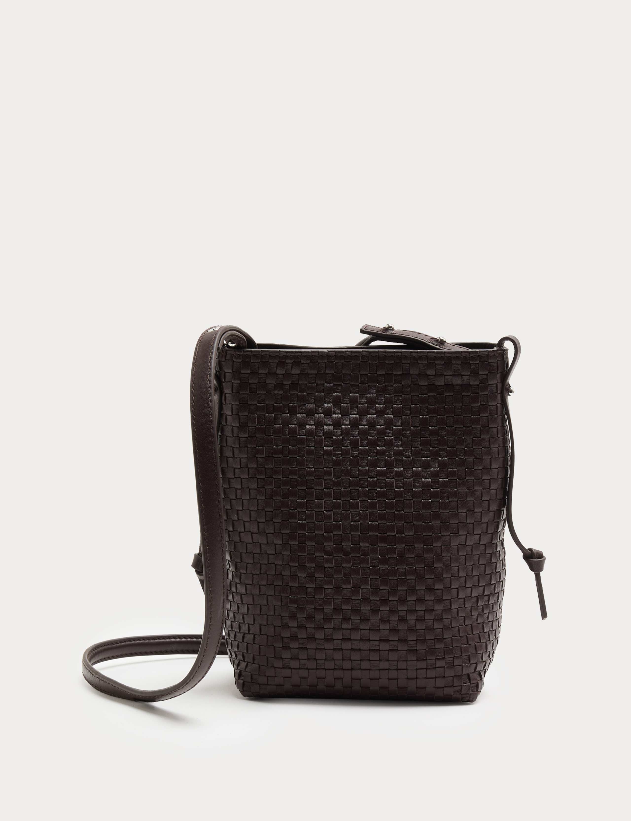 Jaeger leather lattice cross body bag (British brand)