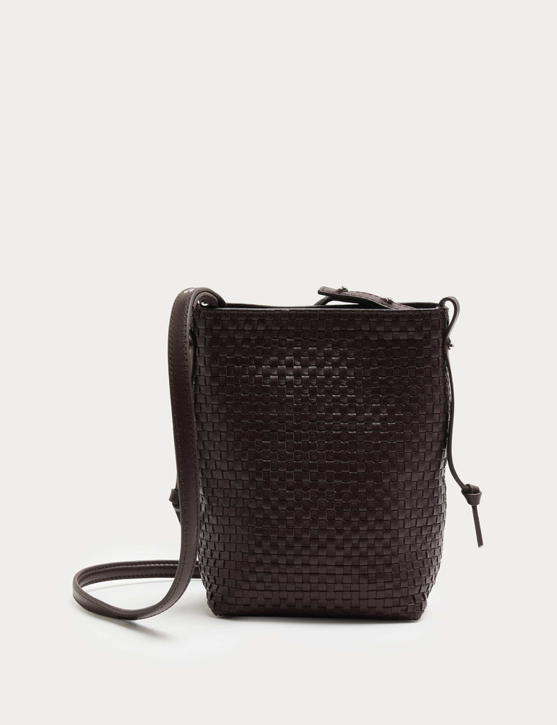 Jaeger leather lattice cross body bag (British brand)