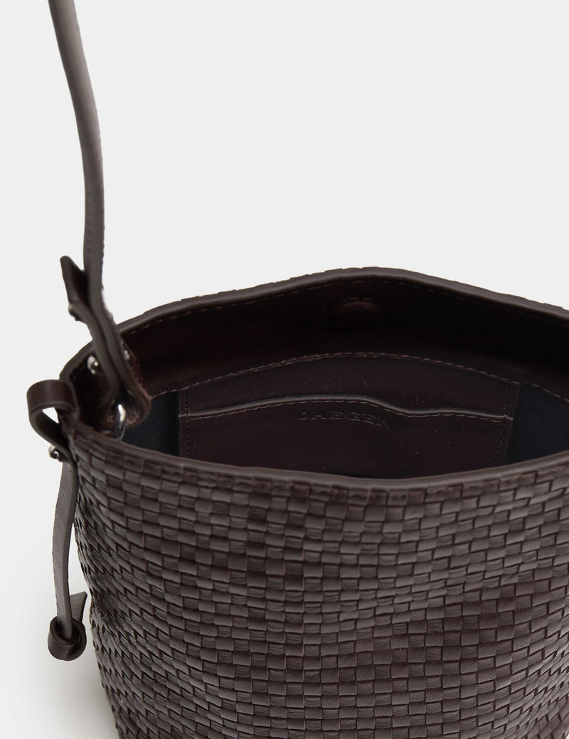 Jaeger leather lattice cross body bag (British brand)