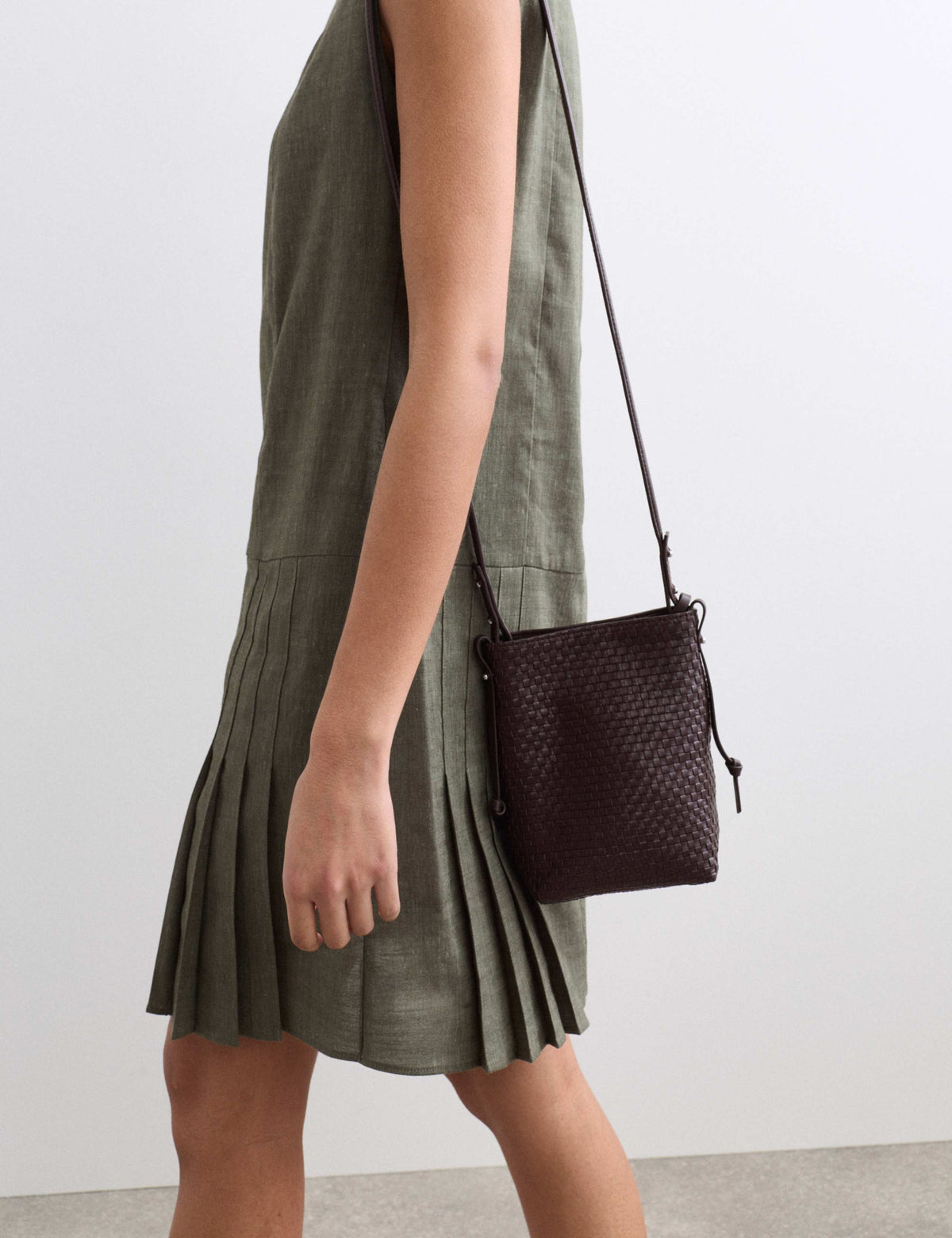 Jaeger leather lattice cross body bag (British brand)