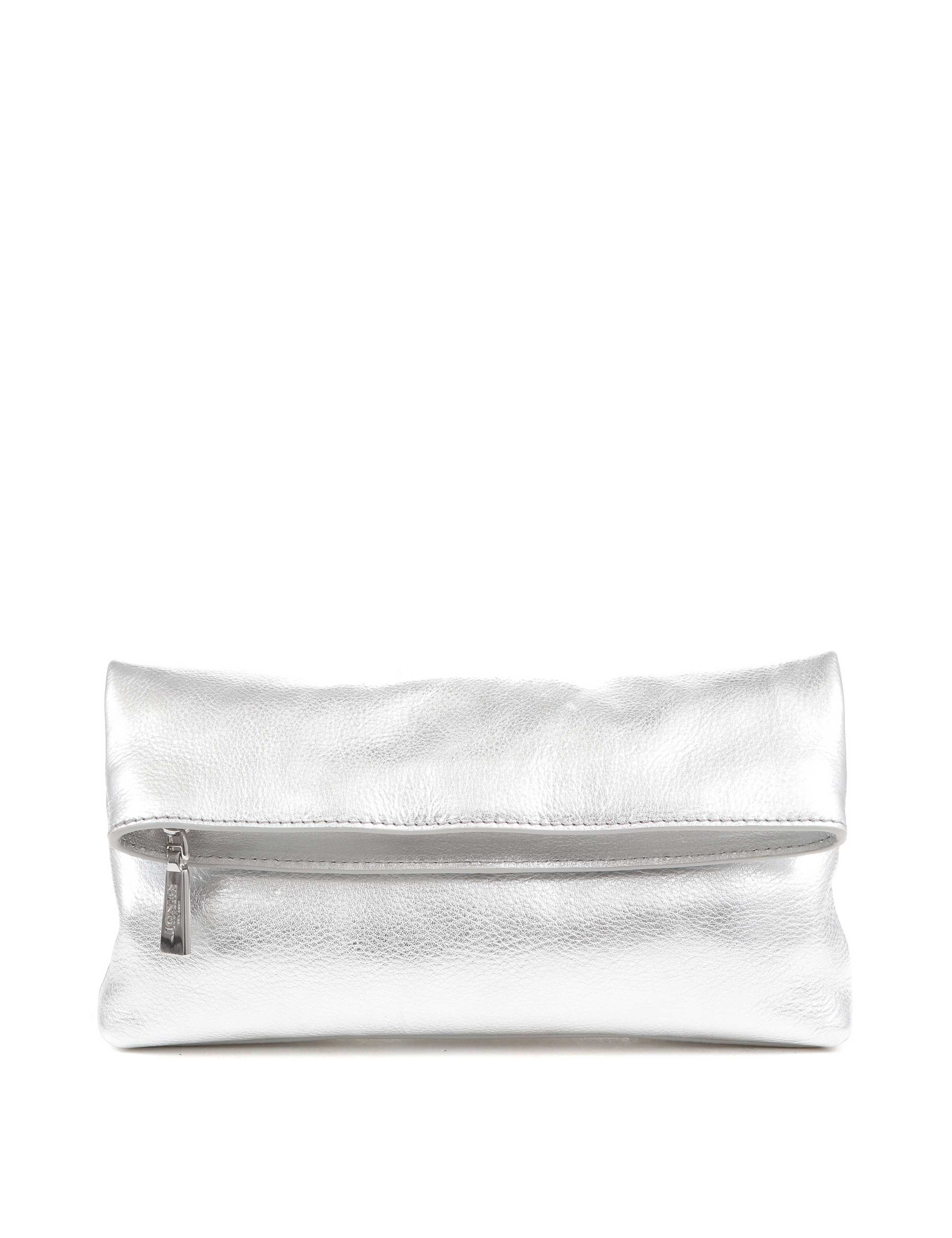 Jones Bootmaker leather metallic foldover clutch bag (British brand)