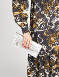 Jones Bootmaker leather metallic foldover clutch bag (British brand)