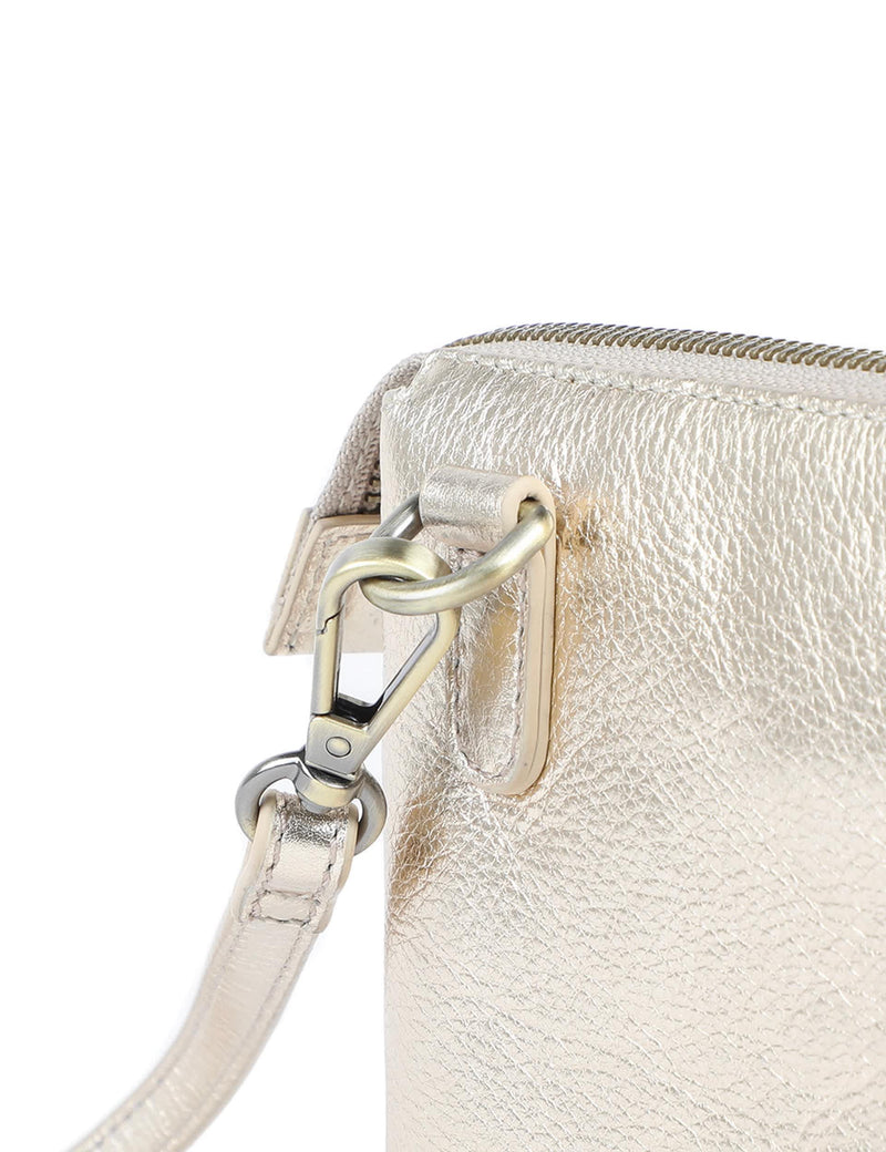 Jones Bootmaker metallic leather shoulder bag (British brand)