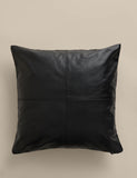 Leather panel cushion with feather filling 50cm (British brand)