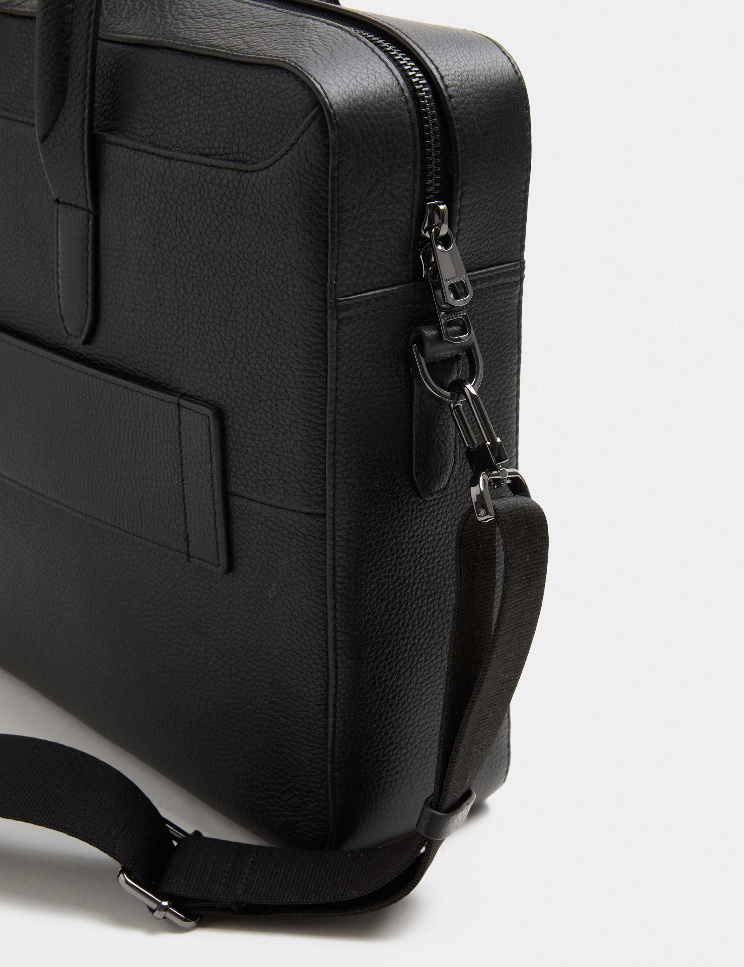 Autograph leather pebble grain laptop bag 38cm, imported from the UK