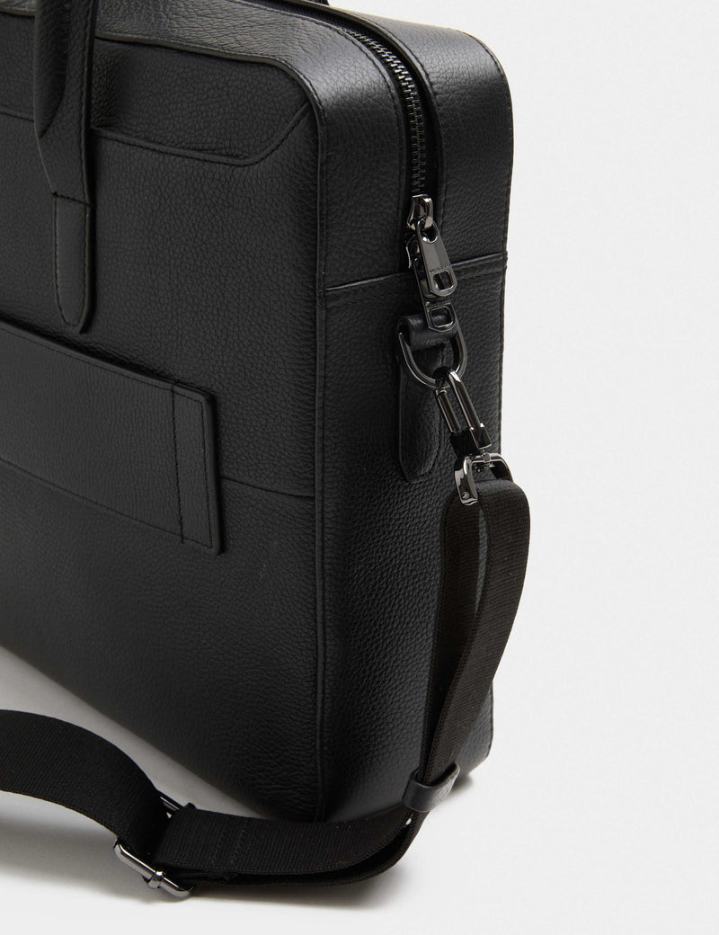 Autograph leather pebble grain laptop bag 38cm, imported from the UK